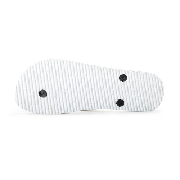 Philipp Plein White/Black Rubber Logo Print Flip Flops Shoes